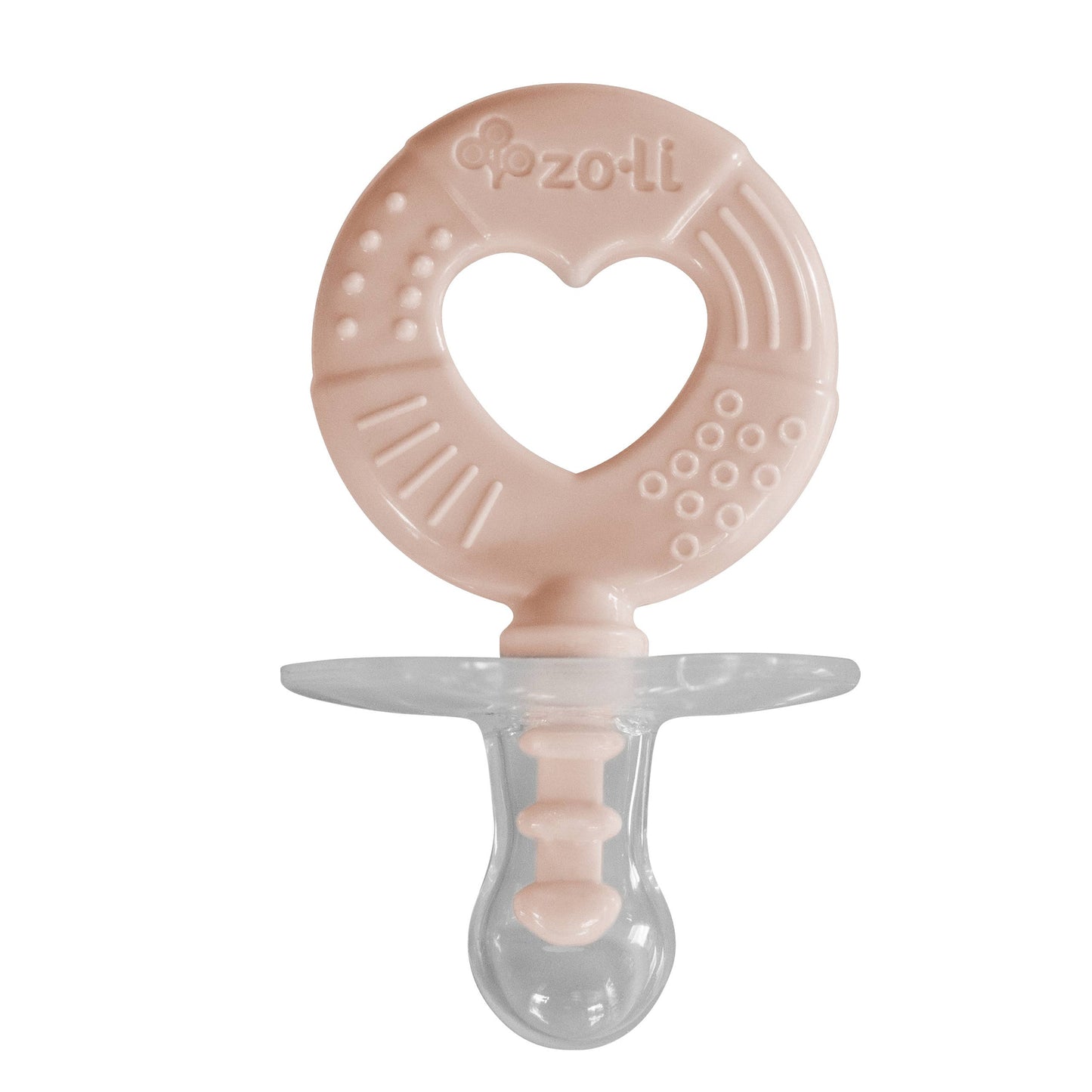 ZoLi - Binki T circle - pacifier + teether combo, blush/ash 2 pack