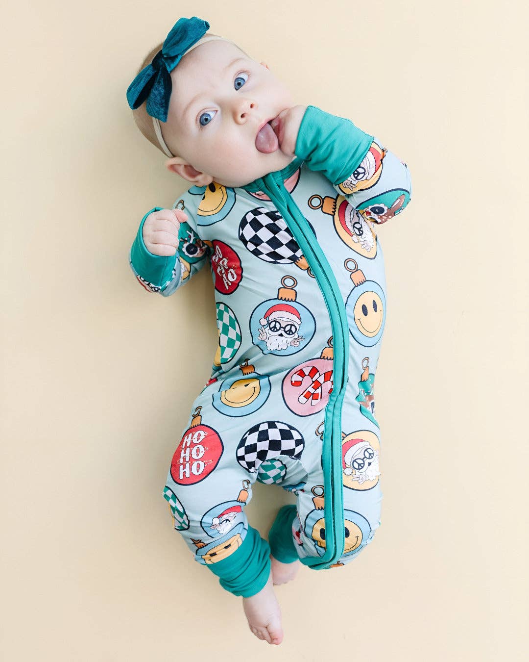 Lucky Panda Kids - Bamboo Baby Clothing Zip Romper | Christmas Ornaments: 3-6M