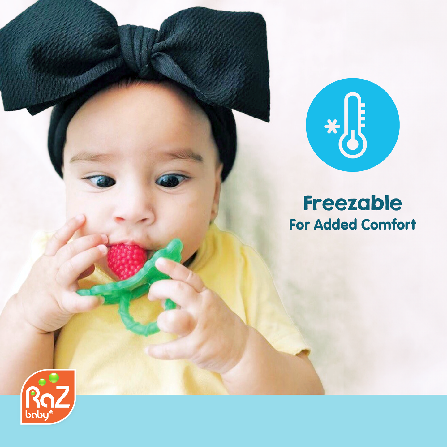 RaZbaby - RaZberry Silicone Teether 2PK - Dark Blue & Powder Blue