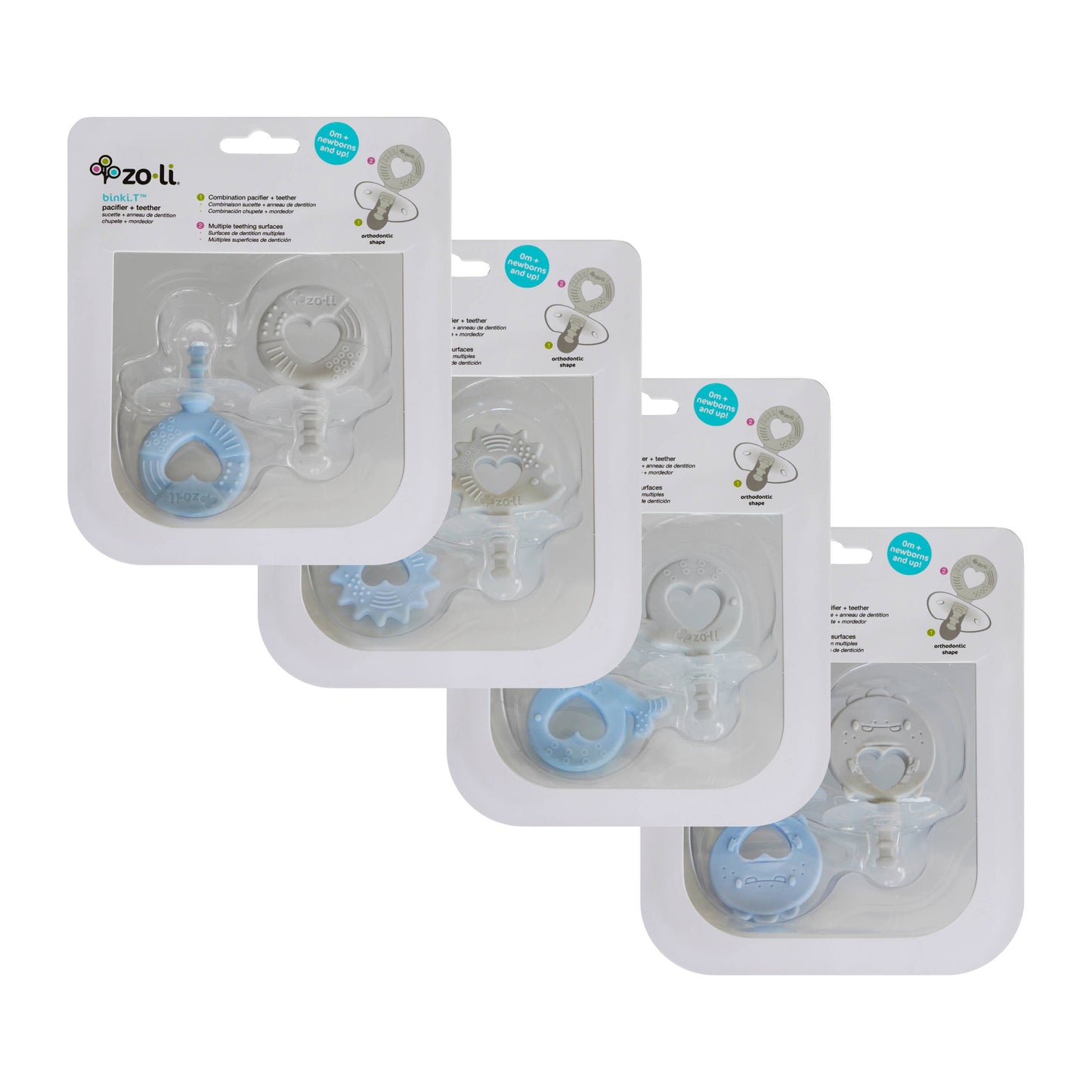 ZoLi - Binki T mist + ash starter kit - pacifier + teether combo