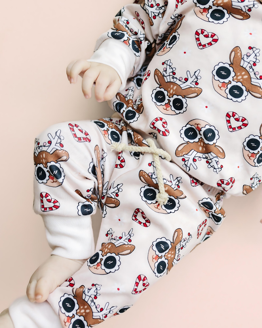 Lucky Panda Kids - Christmas Baby & Kids Clothing Jogger Set | Deer Holiday: 0-3M