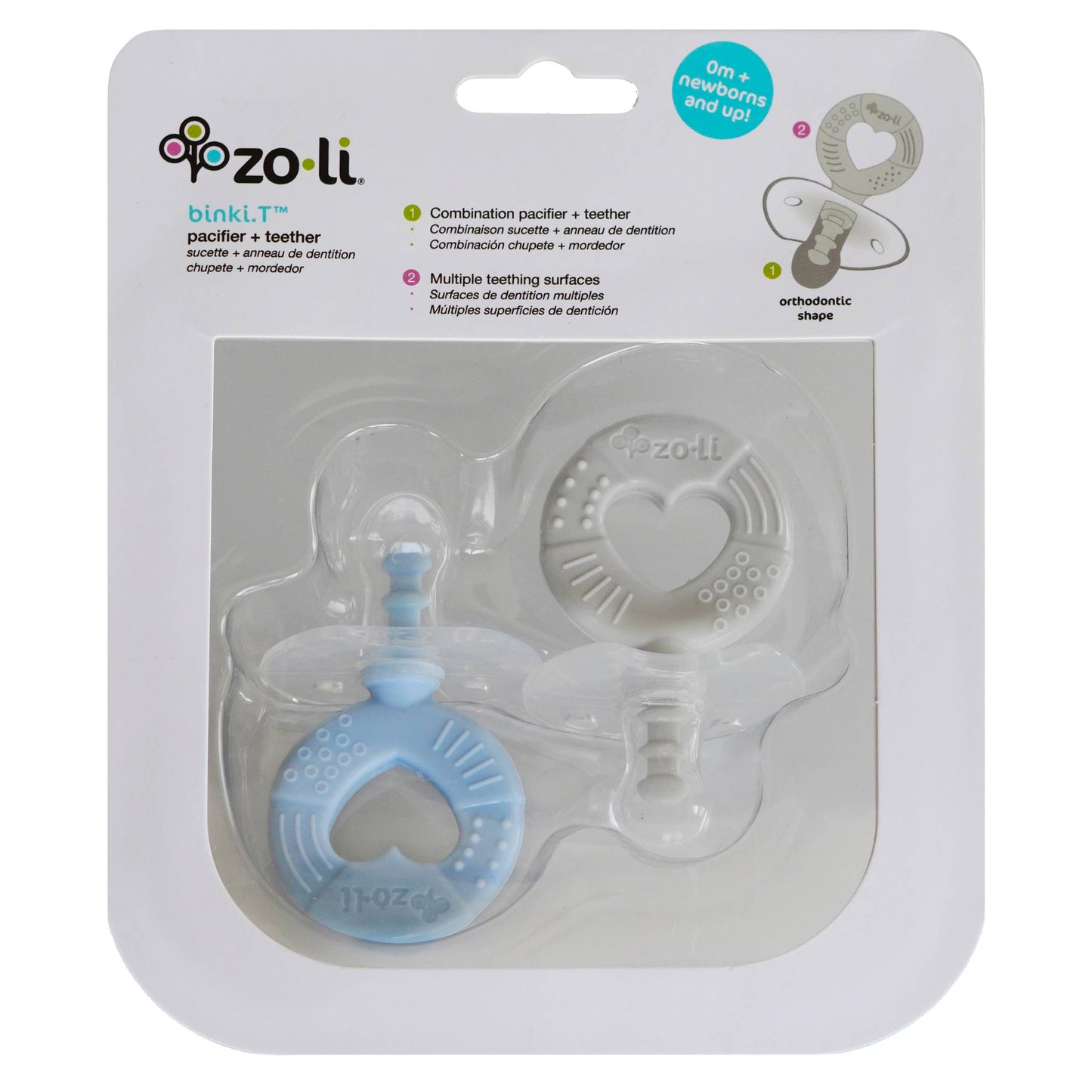 ZoLi - Binki T mist + ash starter kit - pacifier + teether combo