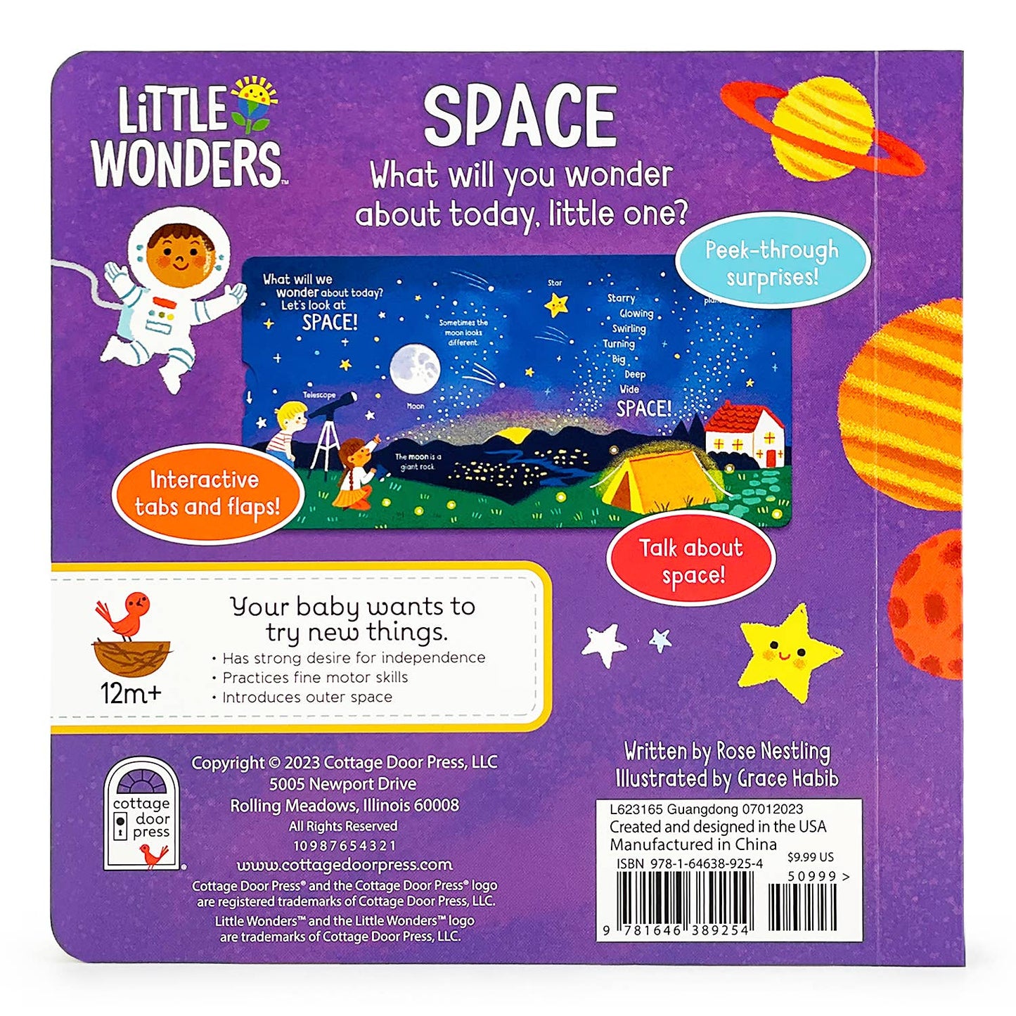 Cottage Door Press - Little Wonders: Space Interactive Board Book
