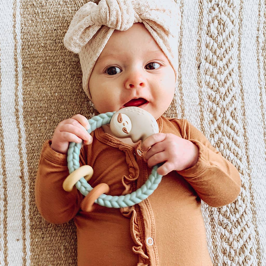 Ritzy Rattle™ Silicone Teether Rattles: Neutral Rainbow
