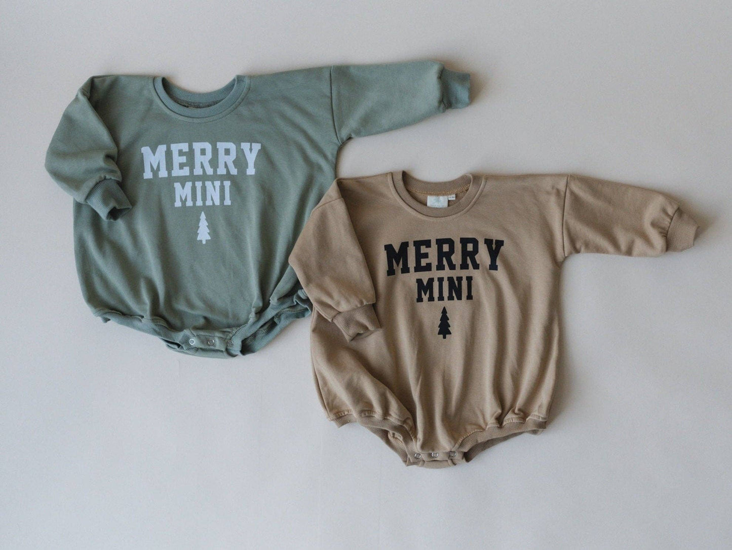 Merry Mini Oversized Sweatshirt Romper: 0-3 months / Dark Sage