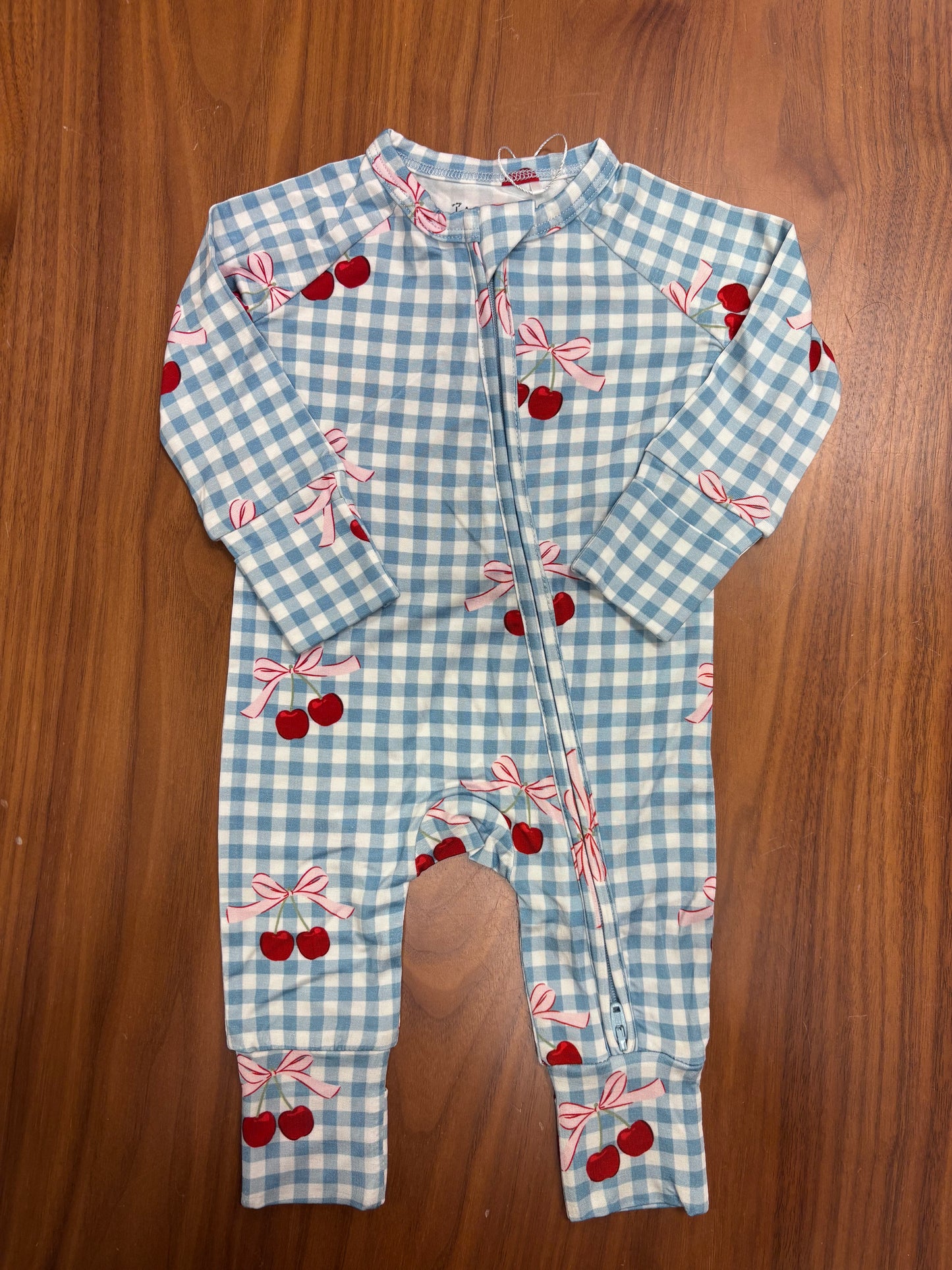 In My Jammers Little Cherry Zipper Romper