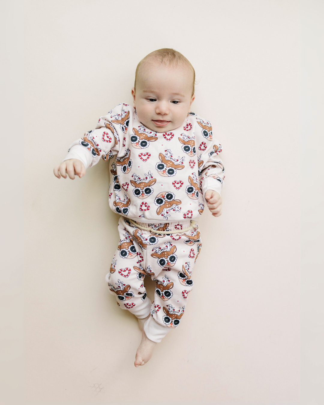 Lucky Panda Kids - Christmas Baby & Kids Clothing Jogger Set | Deer Holiday: 0-3M