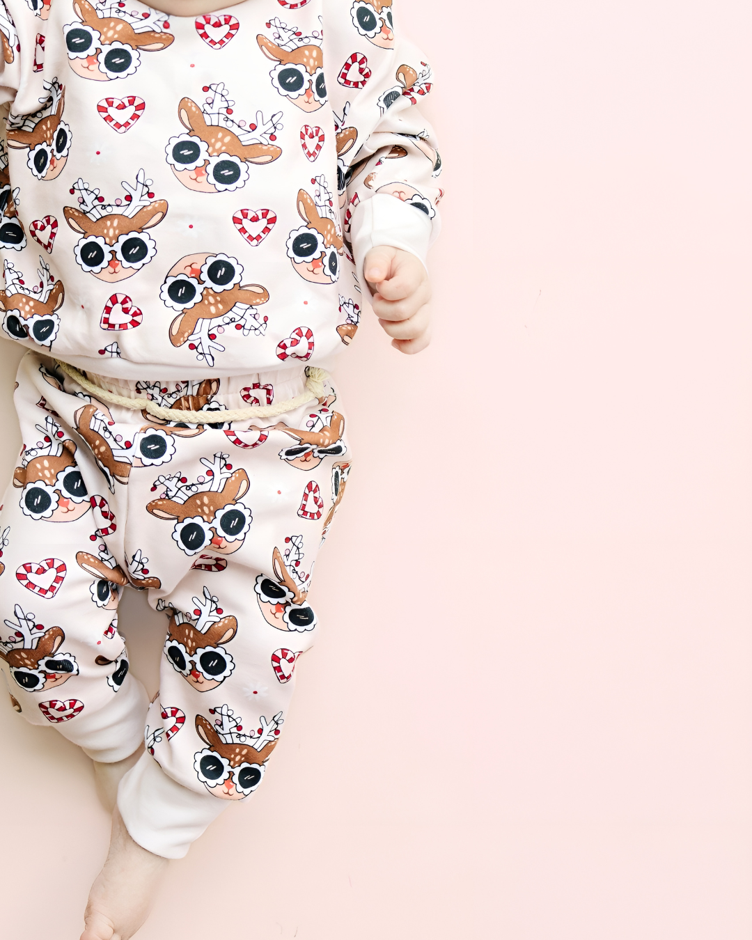 Lucky Panda Kids - Christmas Baby & Kids Clothing Jogger Set | Deer Holiday: 0-3M