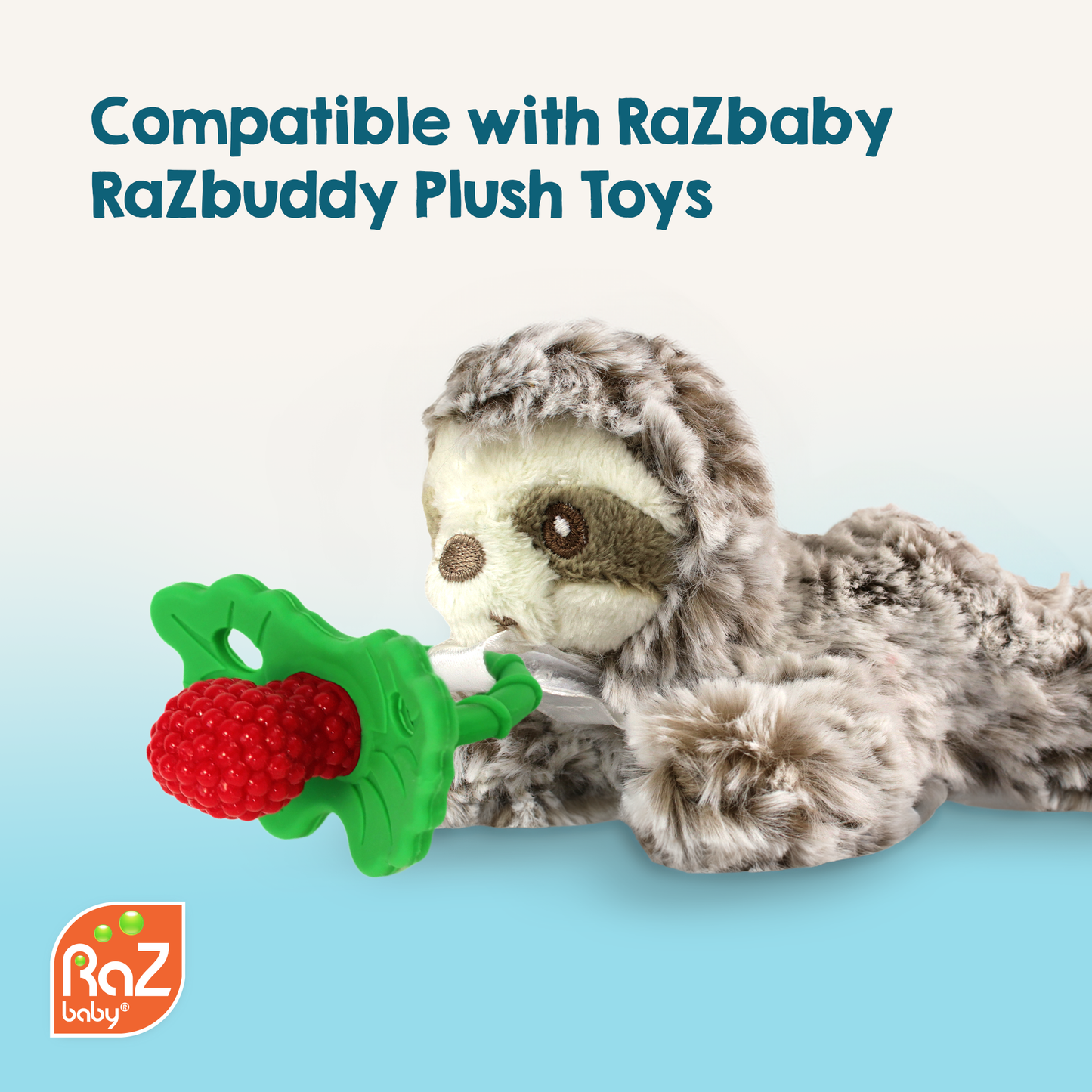 RaZbaby - RaZberry Silicone Teether 2PK - Lavender & Pink