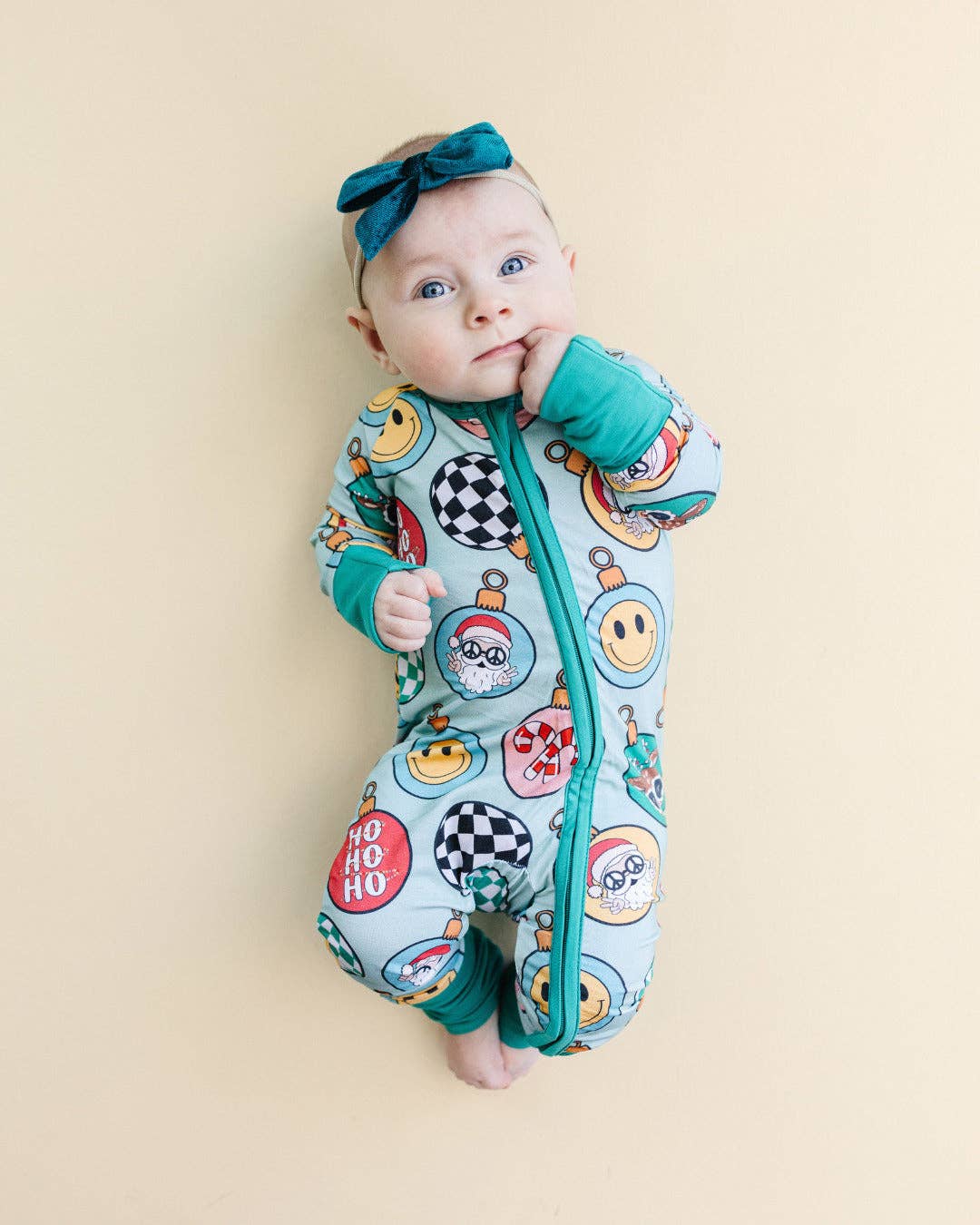 Lucky Panda Kids - Bamboo Baby Clothing Zip Romper | Christmas Ornaments: 3-6M