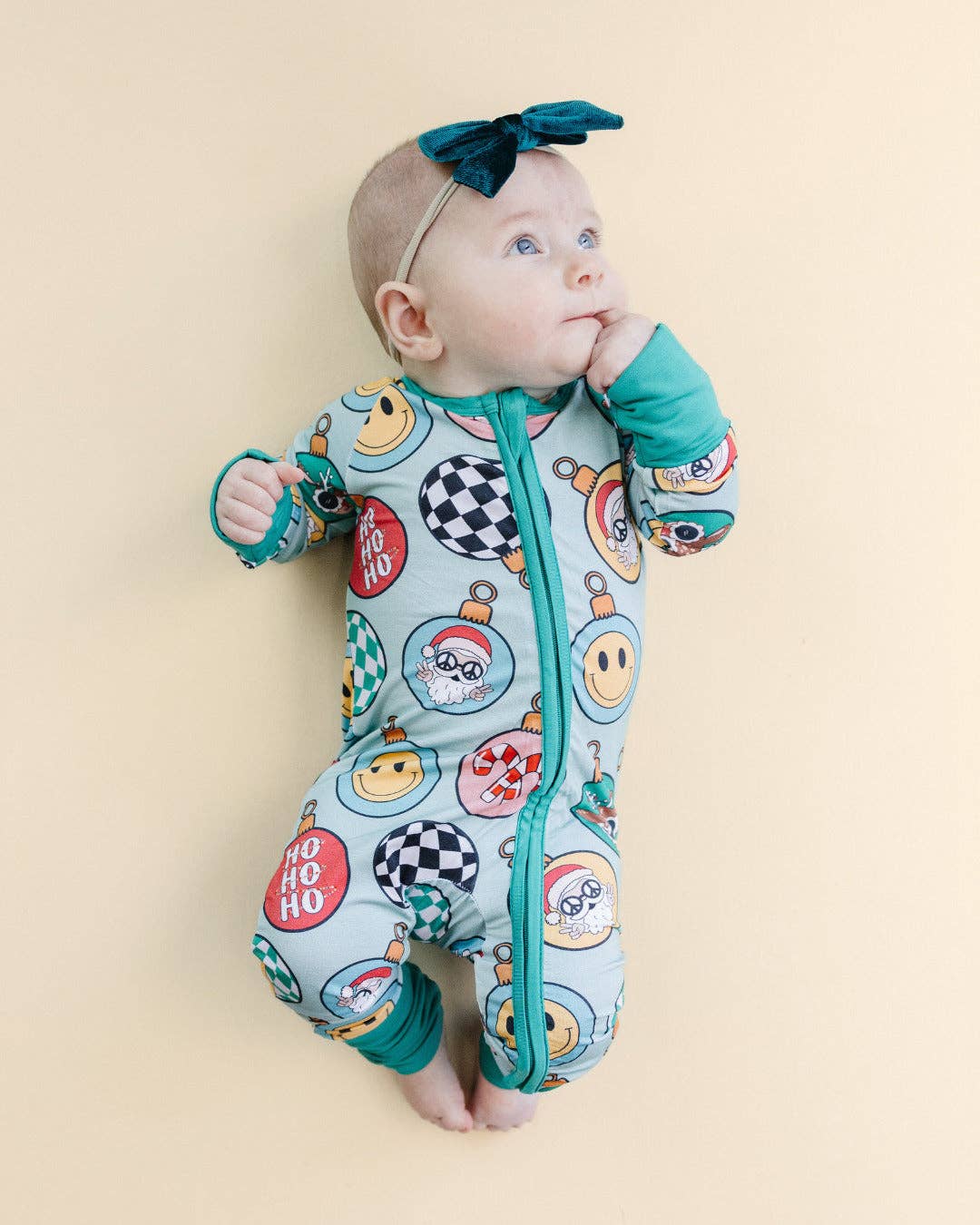 Lucky Panda Kids - Bamboo Baby Clothing Zip Romper | Christmas Ornaments: 3-6M