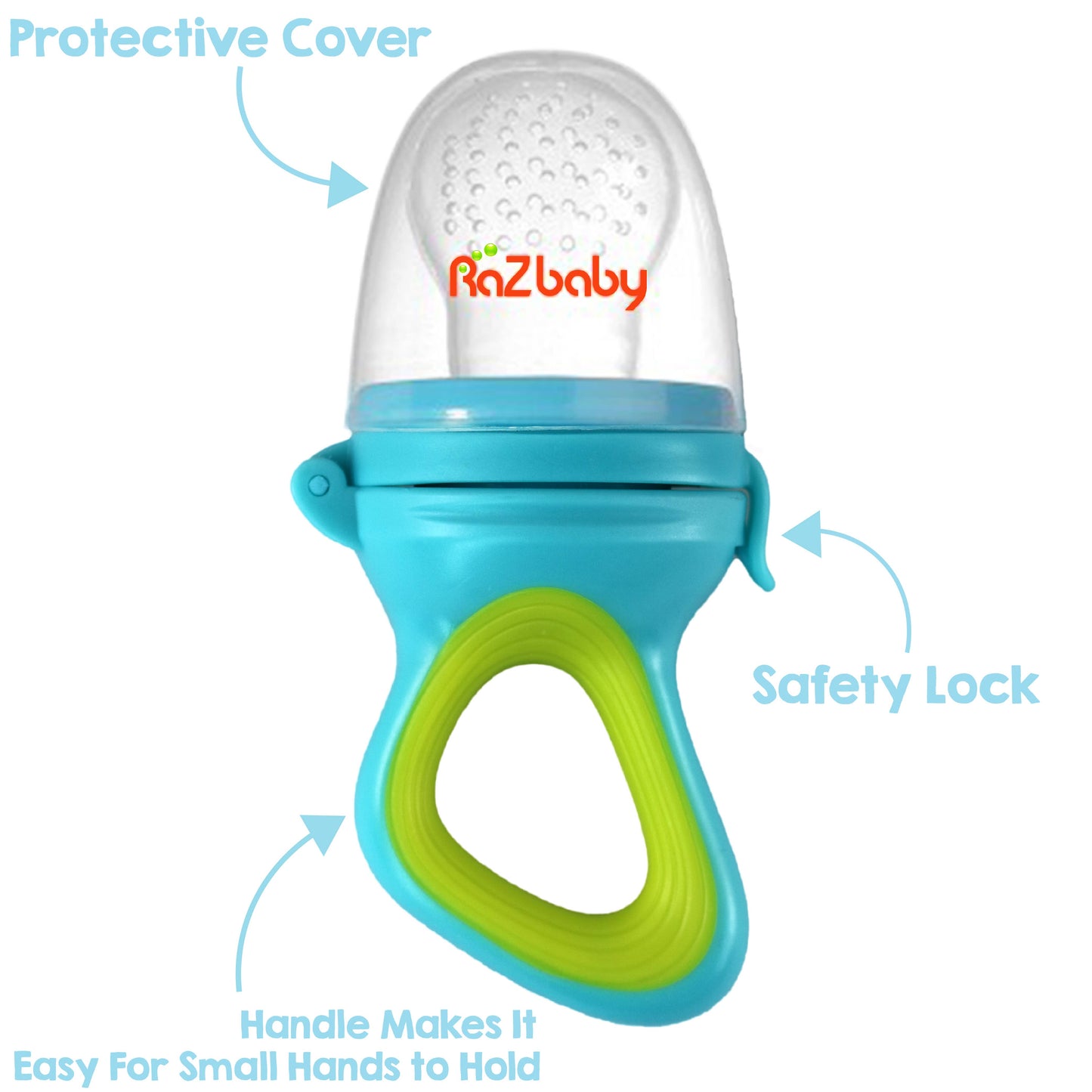 RaZbaby - RaZ Fruit Feeder & Teether - Green & Blue