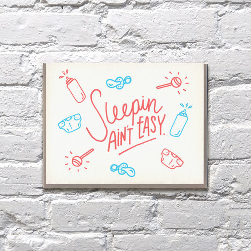 Bench Pressed - Sleepin Ain't Easy Card