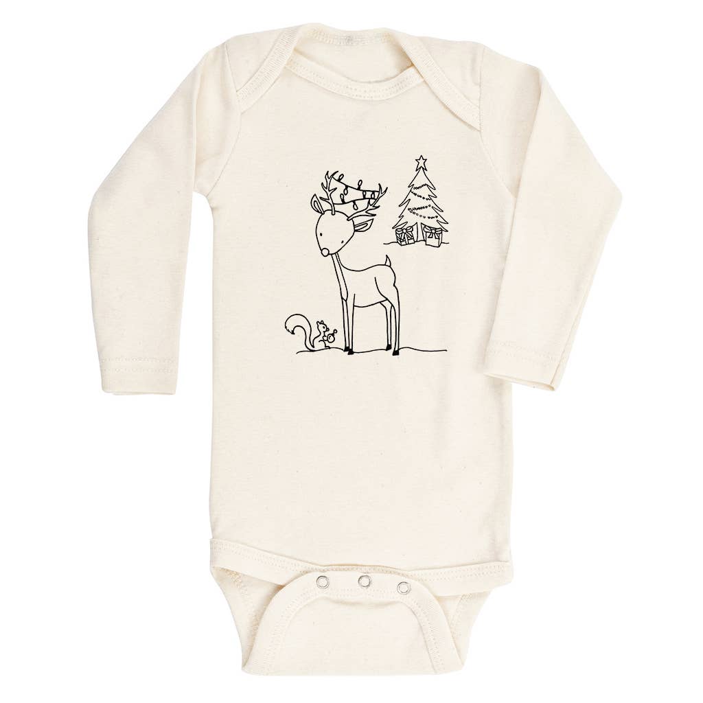 Tenth & Pine - Woodland Reindeer Long Sleeve Bodysuit