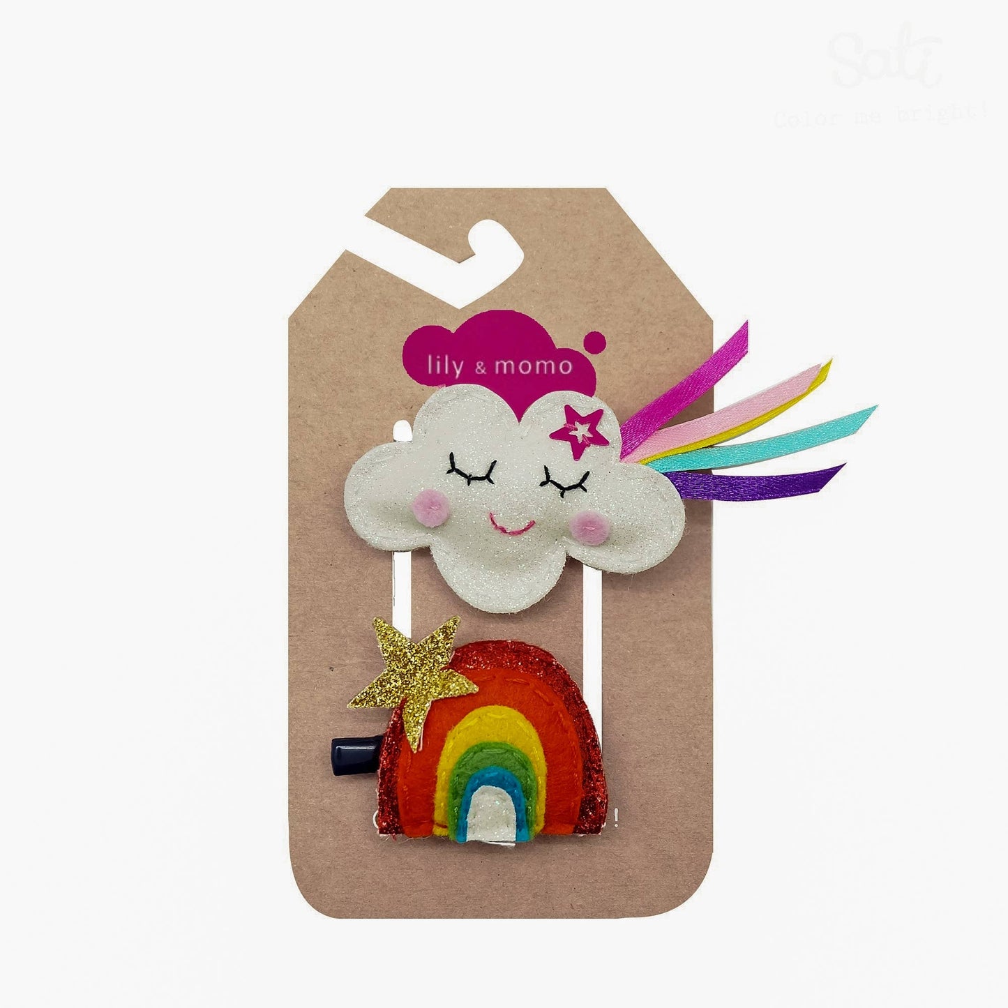 Lily and Momo - Cloud & Rainbow Hair Clips