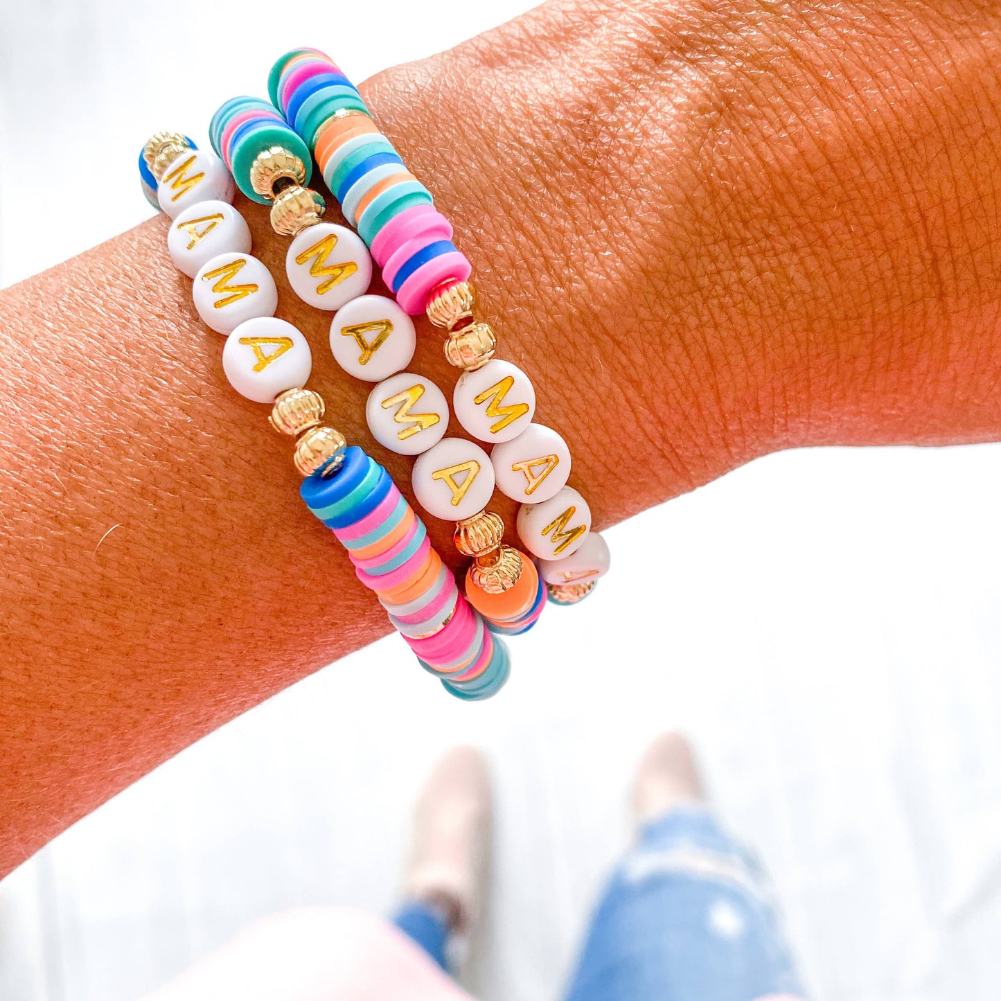 Savvy Bling - Mama Heishi Bracelets Pink/Orange/Turqoise/Blues