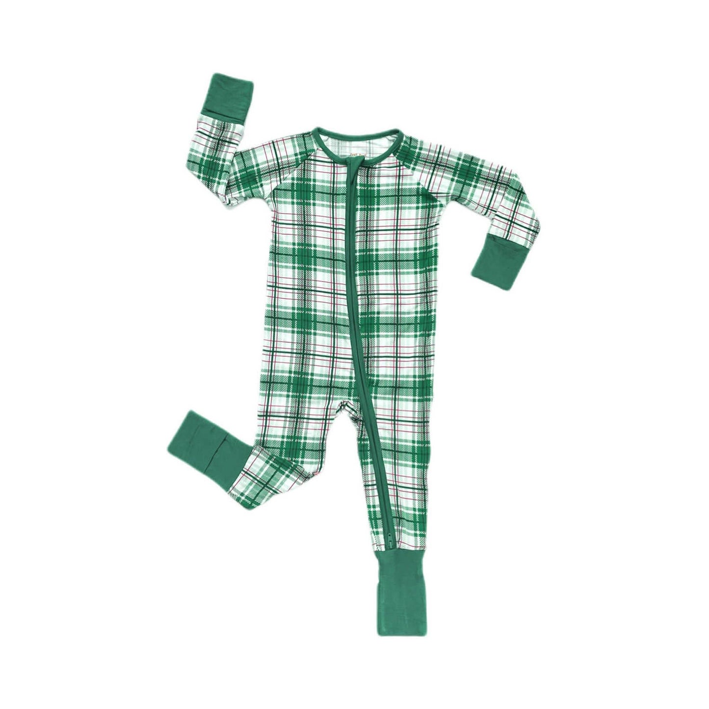 Little Sleepies - Noel Plaid convertible romper/sleeper Size 3T