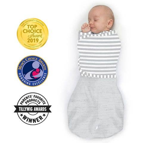 SwaddleDesigns - Omni Swaddle Sack with Wrap and Arms Up Sleeves, Stripes