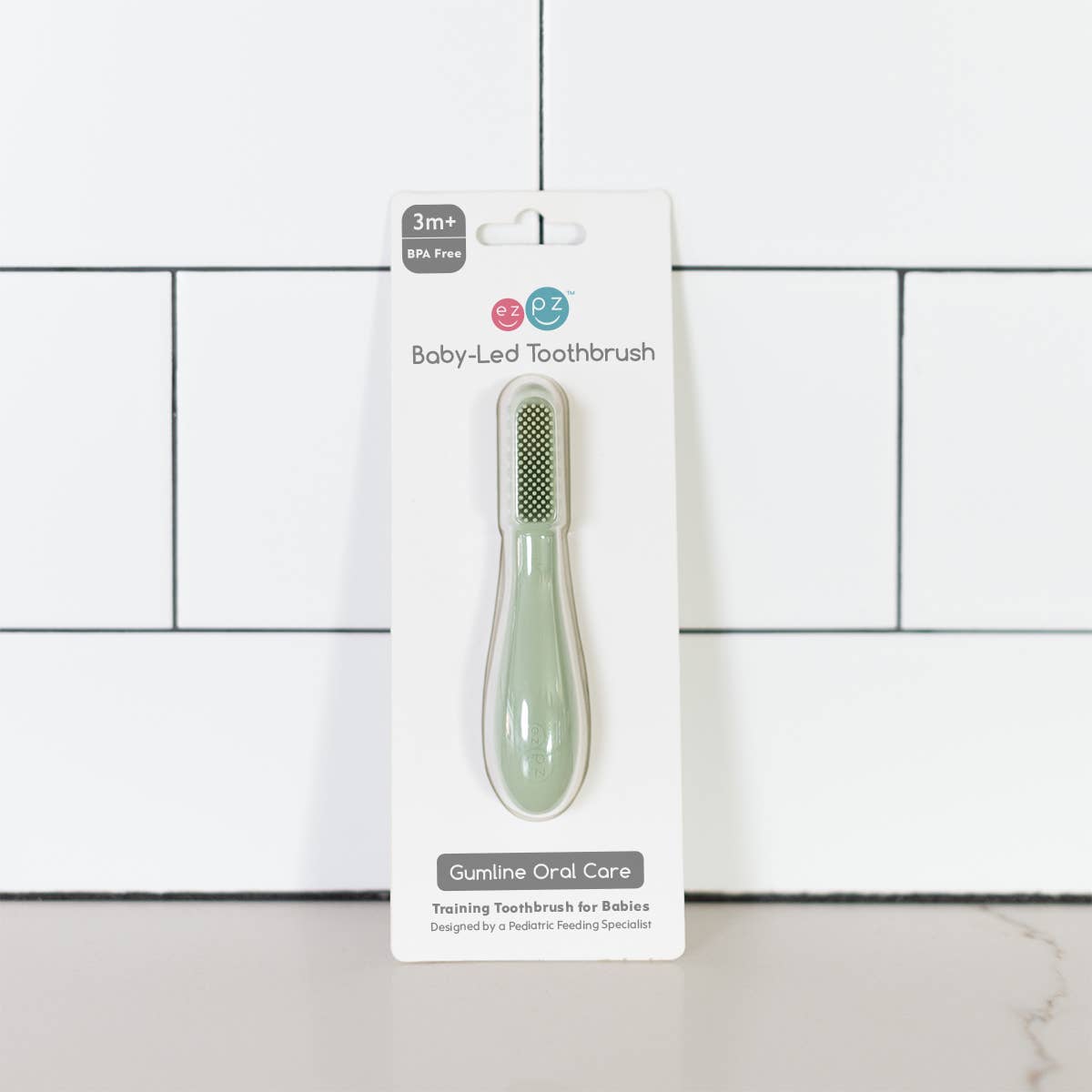 ezpz - Baby-Led™ Toothbrush (Baby 3+ months): Pewter