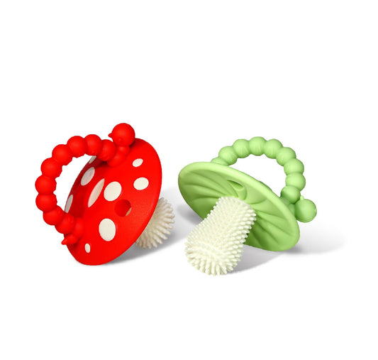 RaZbaby - Chompy Mushroom Teether - 2PK: Red/Green