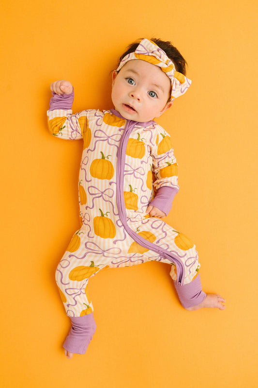 Little One Shop - Pumpkin & Bows Bamboo Sleeper