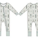 In My Jammers Green Surfs Up Zipper Romper