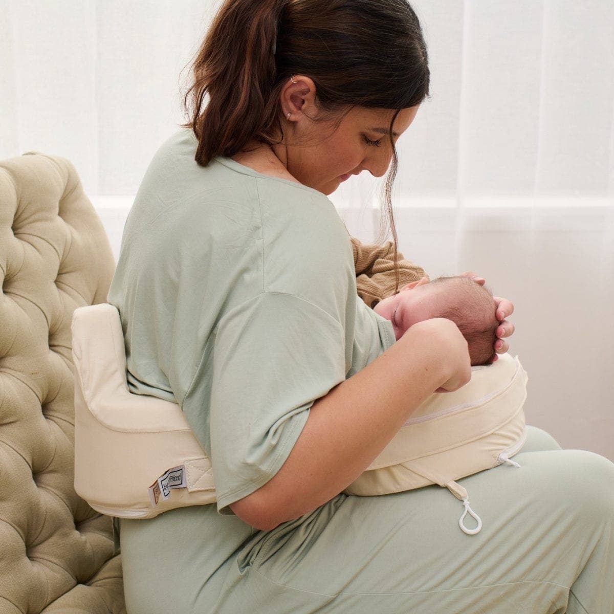 My Brest Friend - Super Deluxe Oat Nursing Pillow with 100% Organic Cotton Cover: Organic Oat