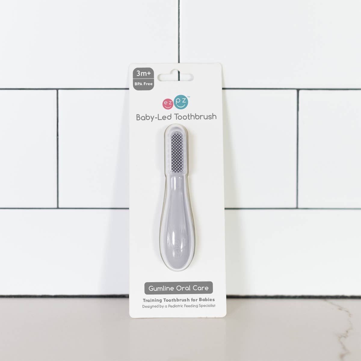 ezpz - Baby-Led™ Toothbrush (Baby 3+ months): Pewter