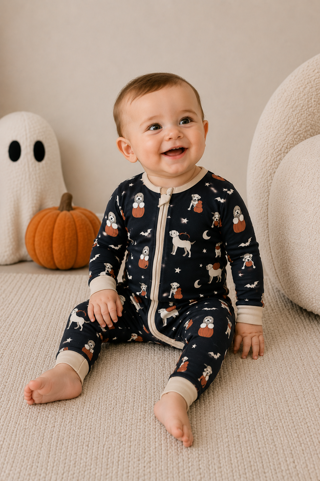 DreamLet - Pumpkin Pups (Convertible Zip Footies): NB