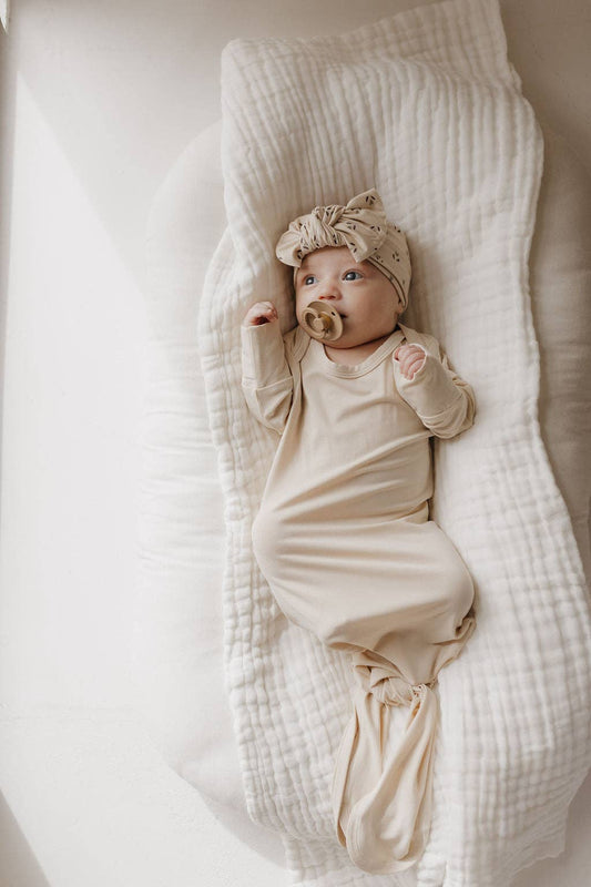 Forever French Baby - Bamboo Knotted Gown | Bone