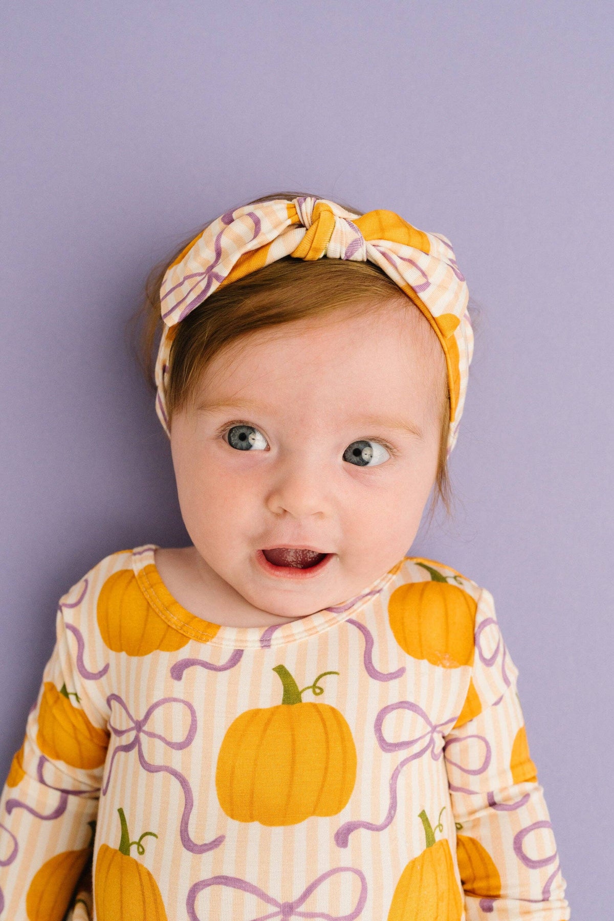 Little One Shop - Pumpkin & Bows Long Sleeve Bodysuit Bamboo Dress