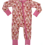 In My Jammers Pink Ice Cream Zipper Romper