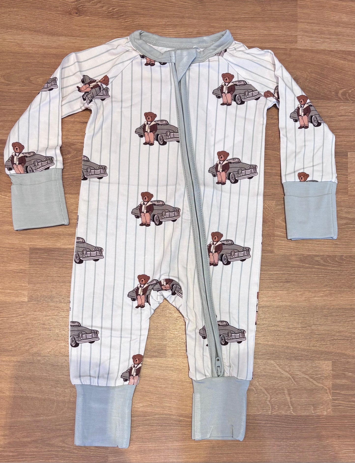 In My Jammers Cruisin Teddy Zipper Romper
