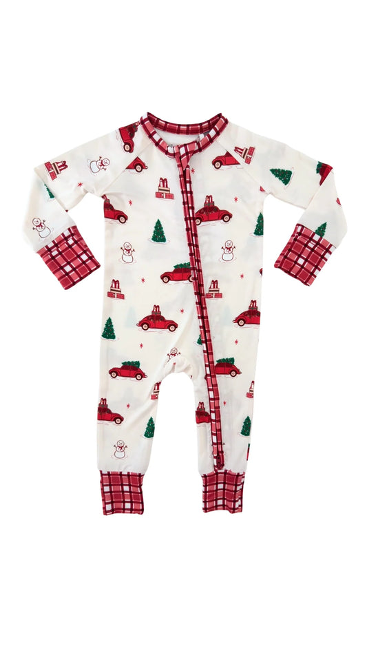 In My Jammers Red Holly Jolly Romper