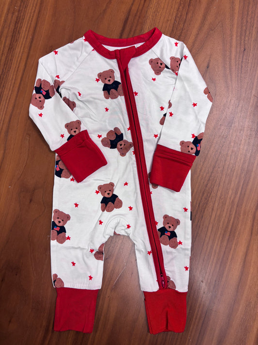 In My Jammers Star Spangled Teddy Romper
