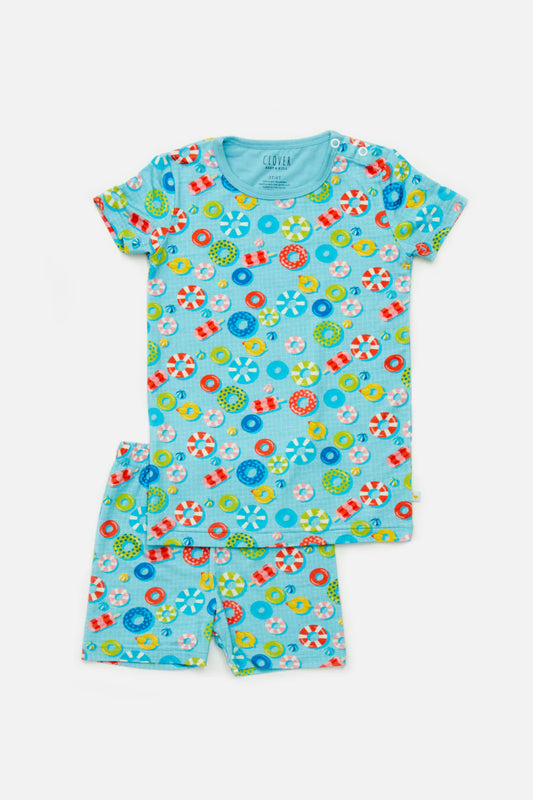 Clover Pool Float Shorts Pajama Set Size 12-18 mo