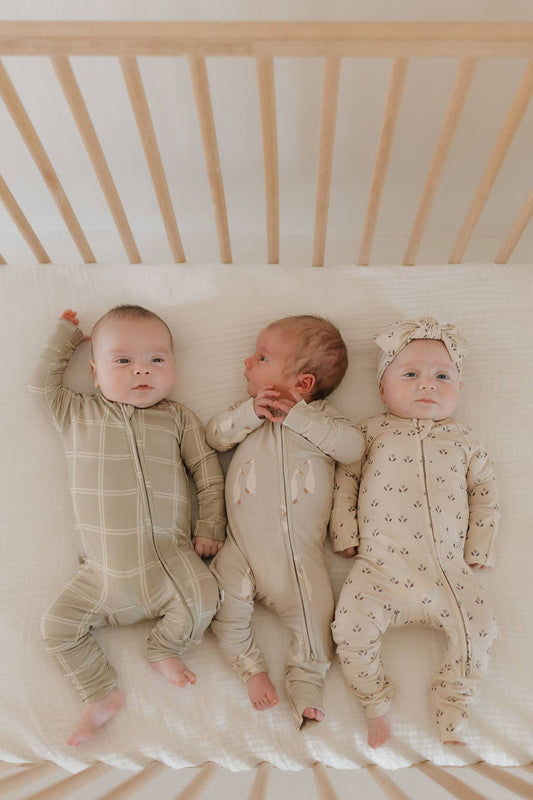 Forever French Baby - Bamboo Zip Pajamas | Flora: 3-6 Months