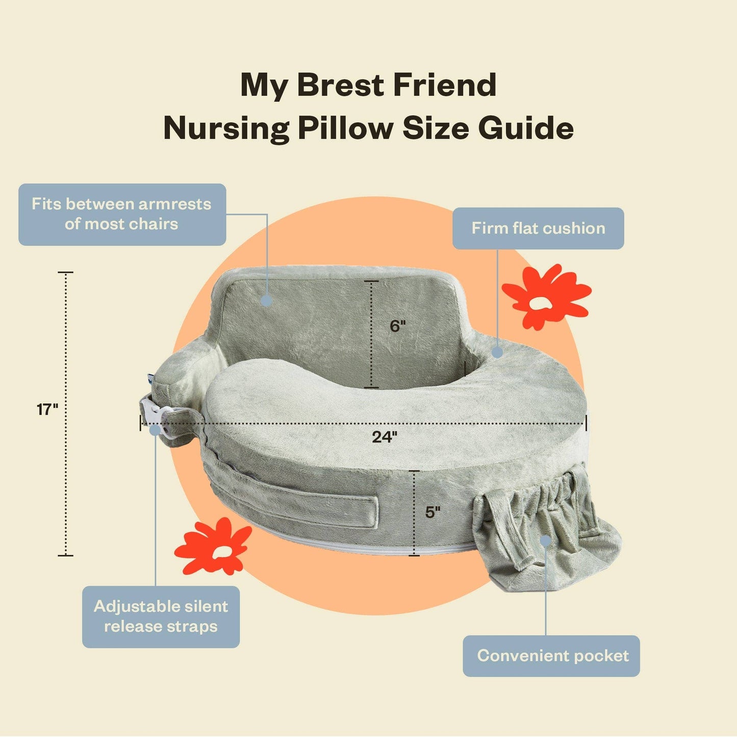 My Brest Friend - Super Deluxe Nursing Pillow: Sandstone Super Deluxe