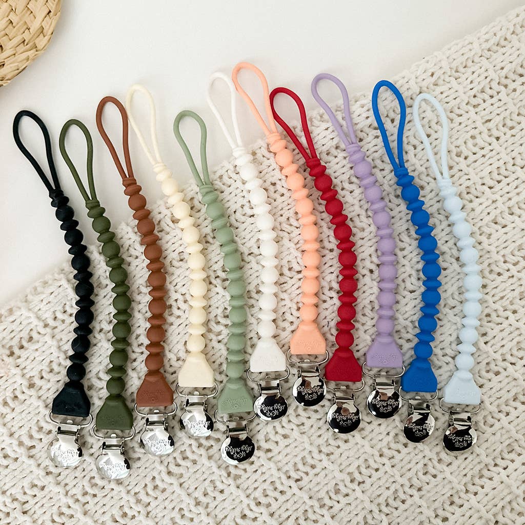 Itzy Ritzy - Sweetie Strap™ Silicone One-Piece Pacifier Clips: Midnight Beaded