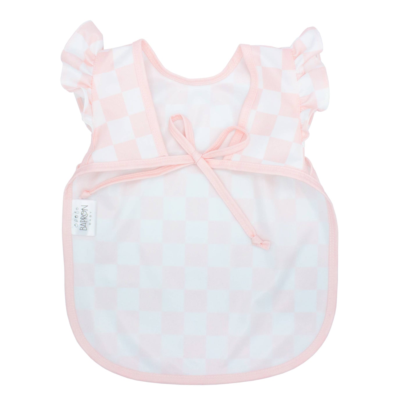 BapronBaby - Pretty Pink Checkerboard Flutter Bapron: Toddler (6m-3T)