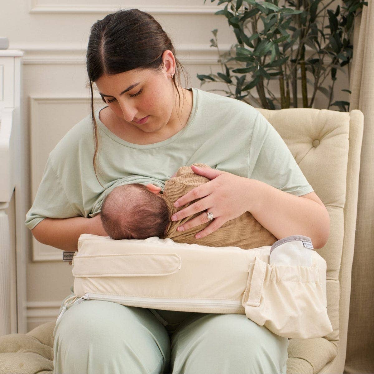 My Brest Friend - Super Deluxe Oat Nursing Pillow with 100% Organic Cotton Cover: Organic Oat