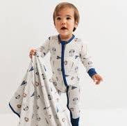 In My Jammers Blue Baseball Zipper Romper