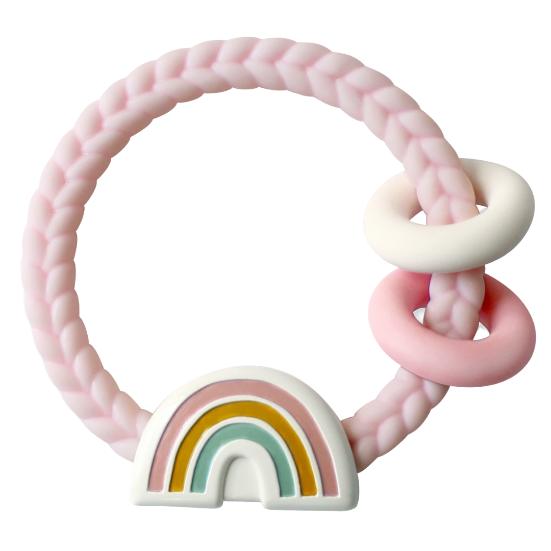 Ritzy Rattle™ Silicone Teether Rattles: Neutral Rainbow