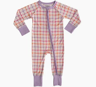 In My Jammers Candy Plaid Zipper Romper