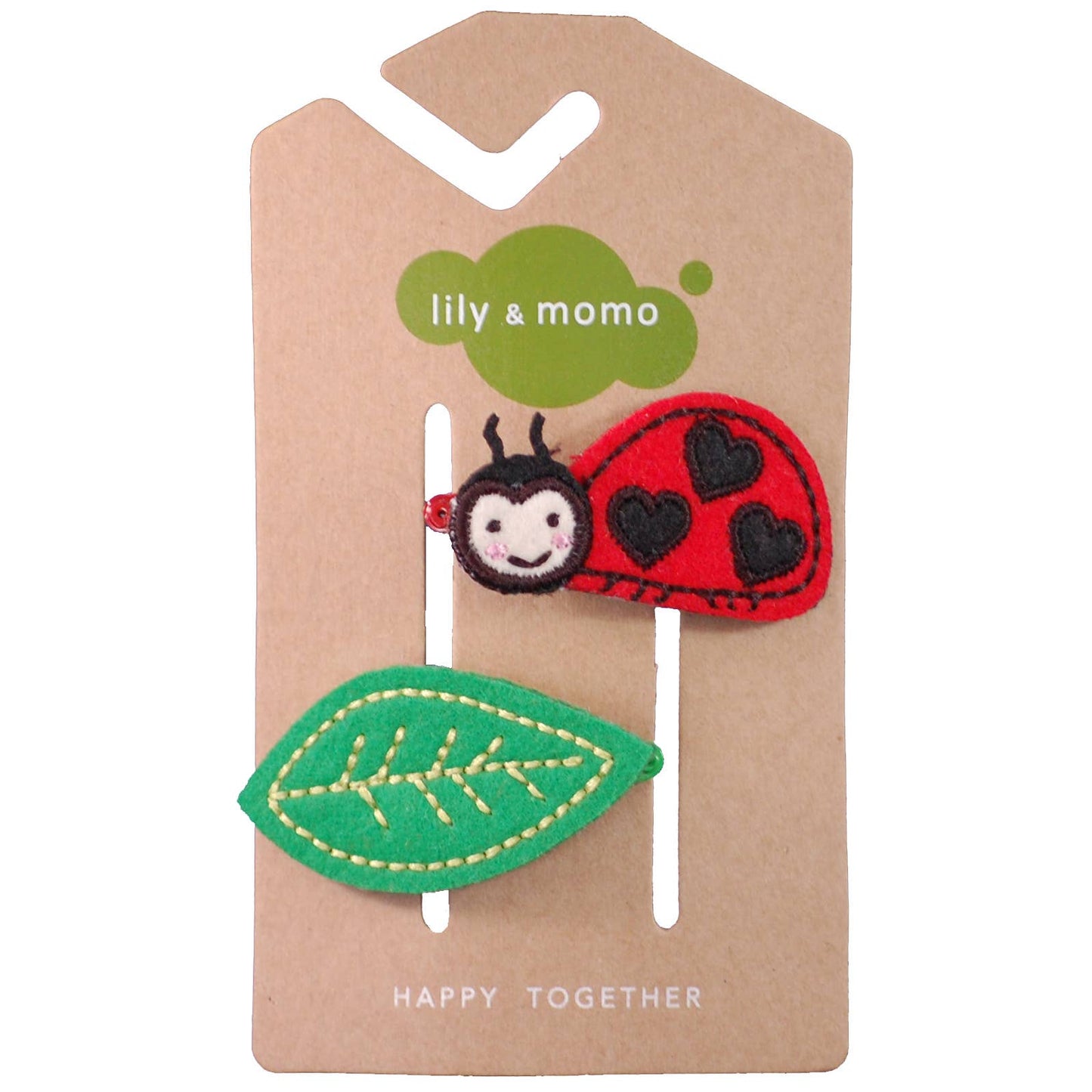 Lily and Momo - Ladybug Hair Clips- Red and black