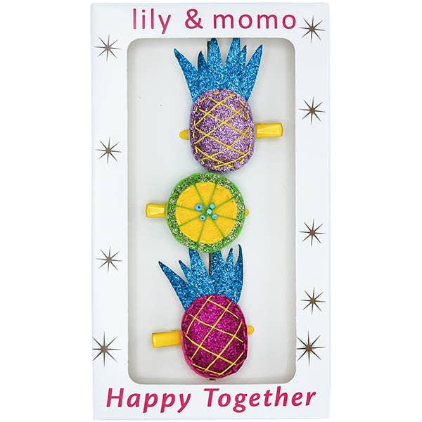 Lily and Momo - Pretty Pineapple Trio Hair Clips
