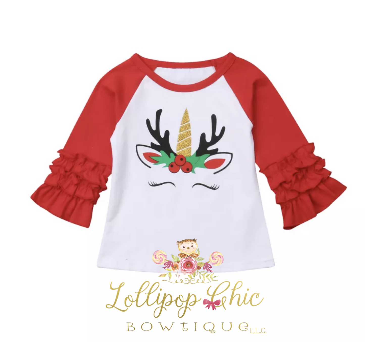 Lollipop Chic Bowtique LLC - Christmas Unicorn Shirt