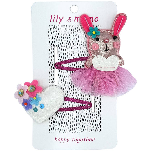 Lily and Momo - My Bunny Hair Clips- Pastel pink