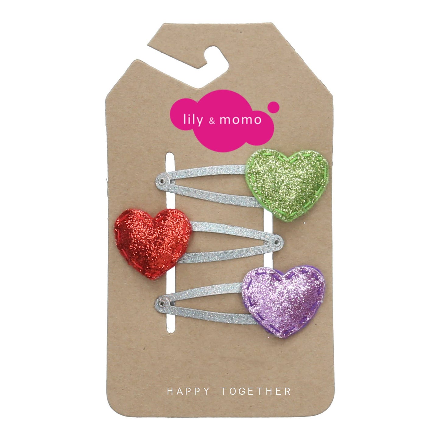 Lily and Momo - Sweet Hearts Hair Clips- glitter