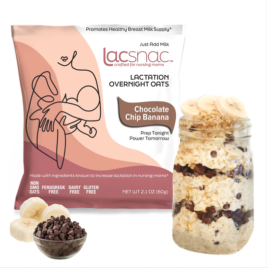 Lacsnac™ Breastfeeding Supplements - Chocolate Chip Banana Lactation Overnight Oats